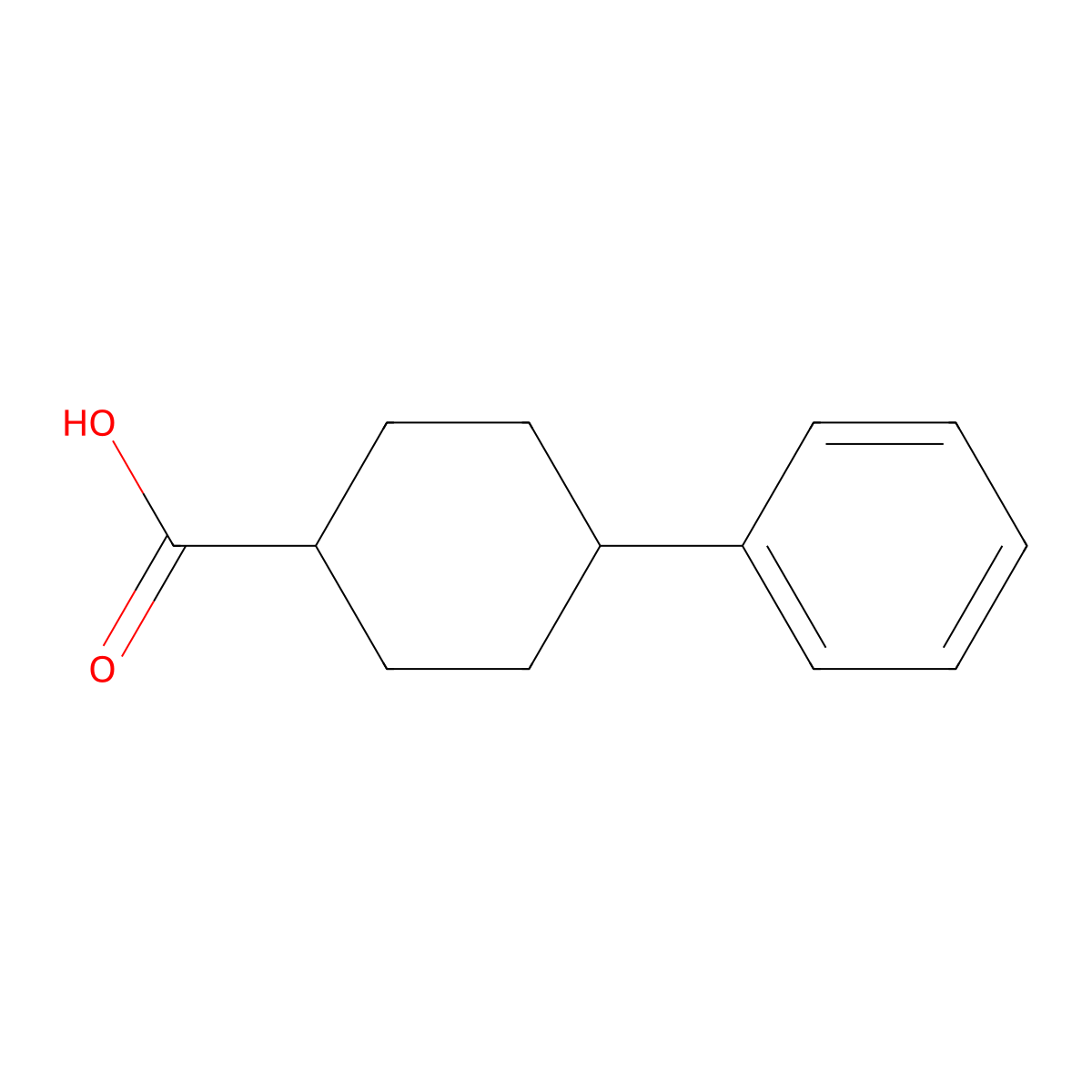 4-Phenyl-cyclohexanecarboxylic acid molecular structure, CAS 1466-73-5