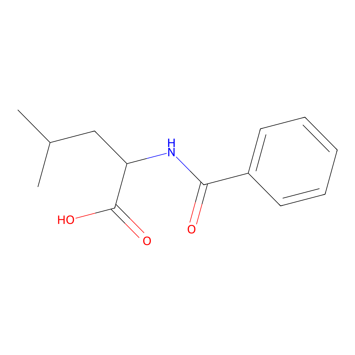 Benzoyl-L-leucine molecular structure, CAS 1466-83-7