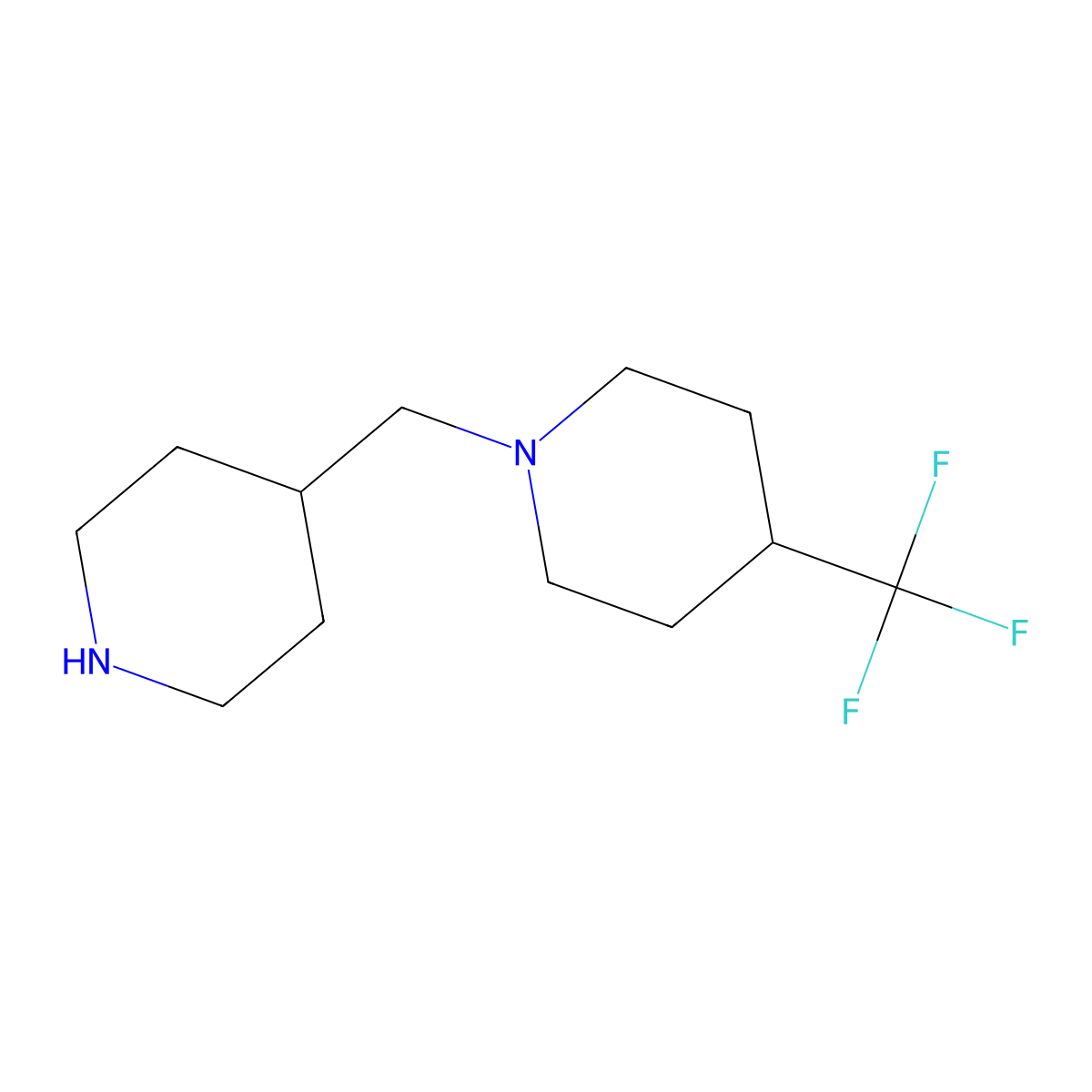 1-(Piperidin-4-ylmethyl)-4-(trifluoromethyl)piperidine molecular structure, CAS 1466005-46-8