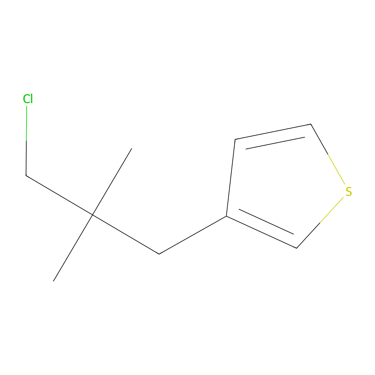 3-(3-Chloro-2,2-dimethylpropyl)thiophene molecular structure, CAS 1466005-79-7