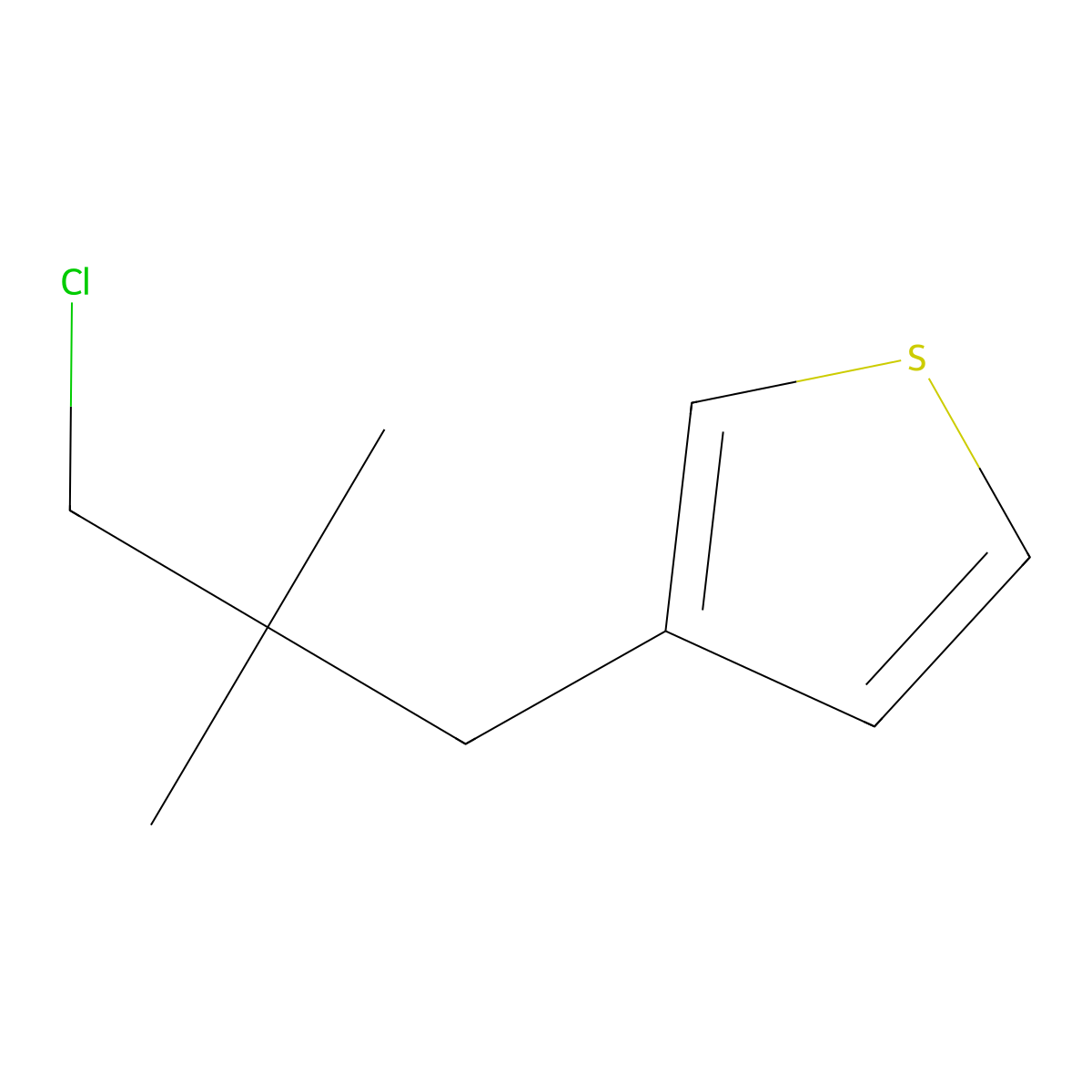 3-(3-Chloro-2,2-dimethylpropyl)thiophene molecular structure, CAS 1466005-79-7