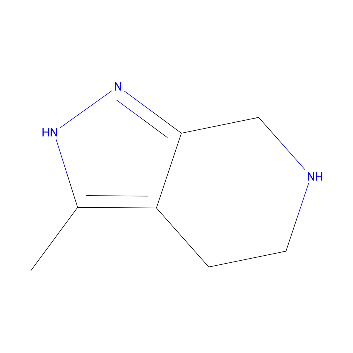 3-methyl-1H,4H,5H,6H,7H-pyrazolo(3,4-c)pyridine molecular structure, CAS 1466006-16-5