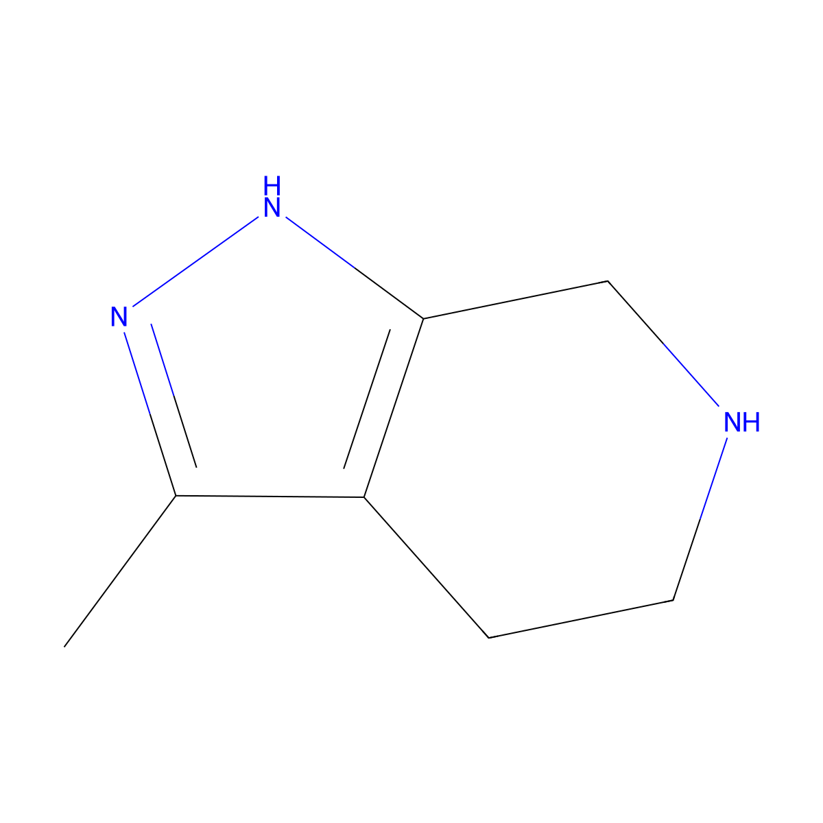 3-methyl-1H,4H,5H,6H,7H-pyrazolo(3,4-c)pyridine molecular structure, CAS 1466006-16-5