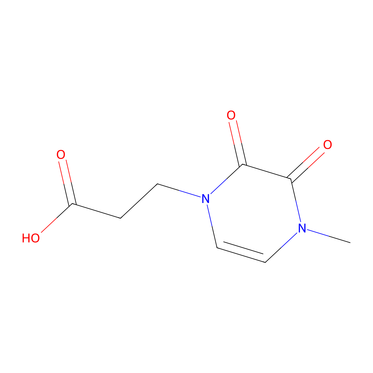 3-(4-Methyl-2,3-dioxo-1,2,3,4-tetrahydropyrazin-1-yl)propanoic acid molecular structure, CAS 1466012-97-4