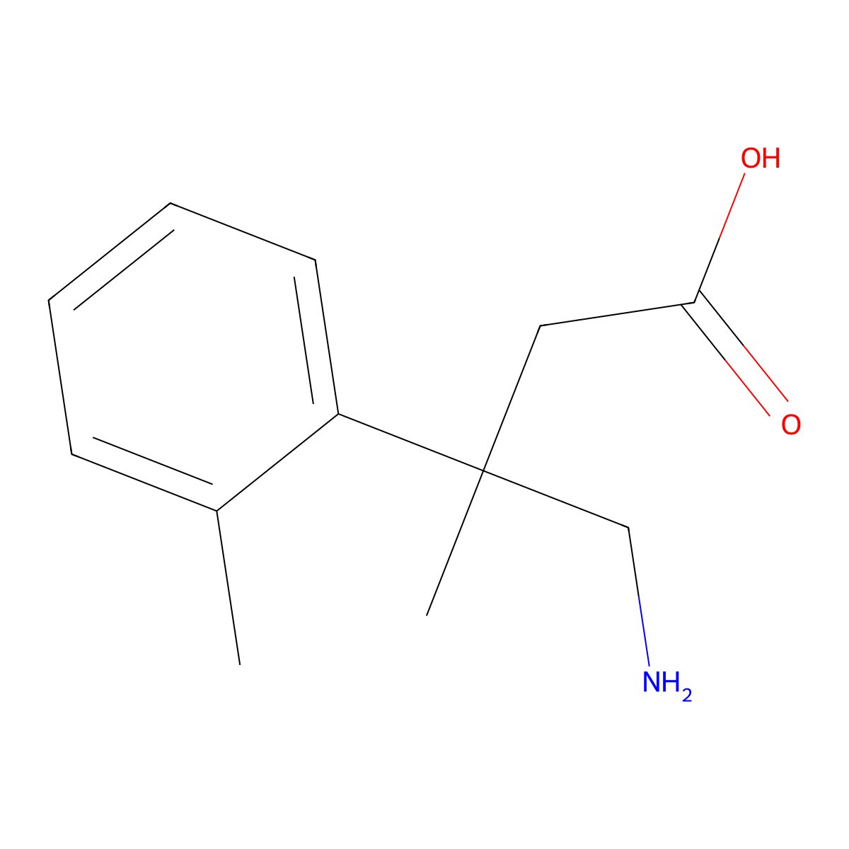 4-Amino-3-methyl-3-(o-tolyl)butanoic acid molecular structure, CAS 1466025-09-1