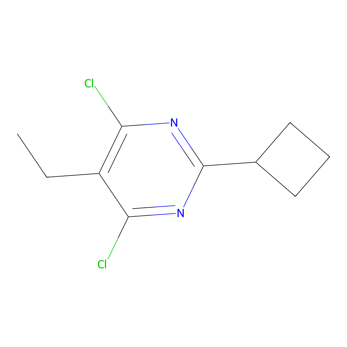 4,6-Dichloro-2-cyclobutyl-5-ethylpyrimidine molecular structure, CAS 1466028-83-0