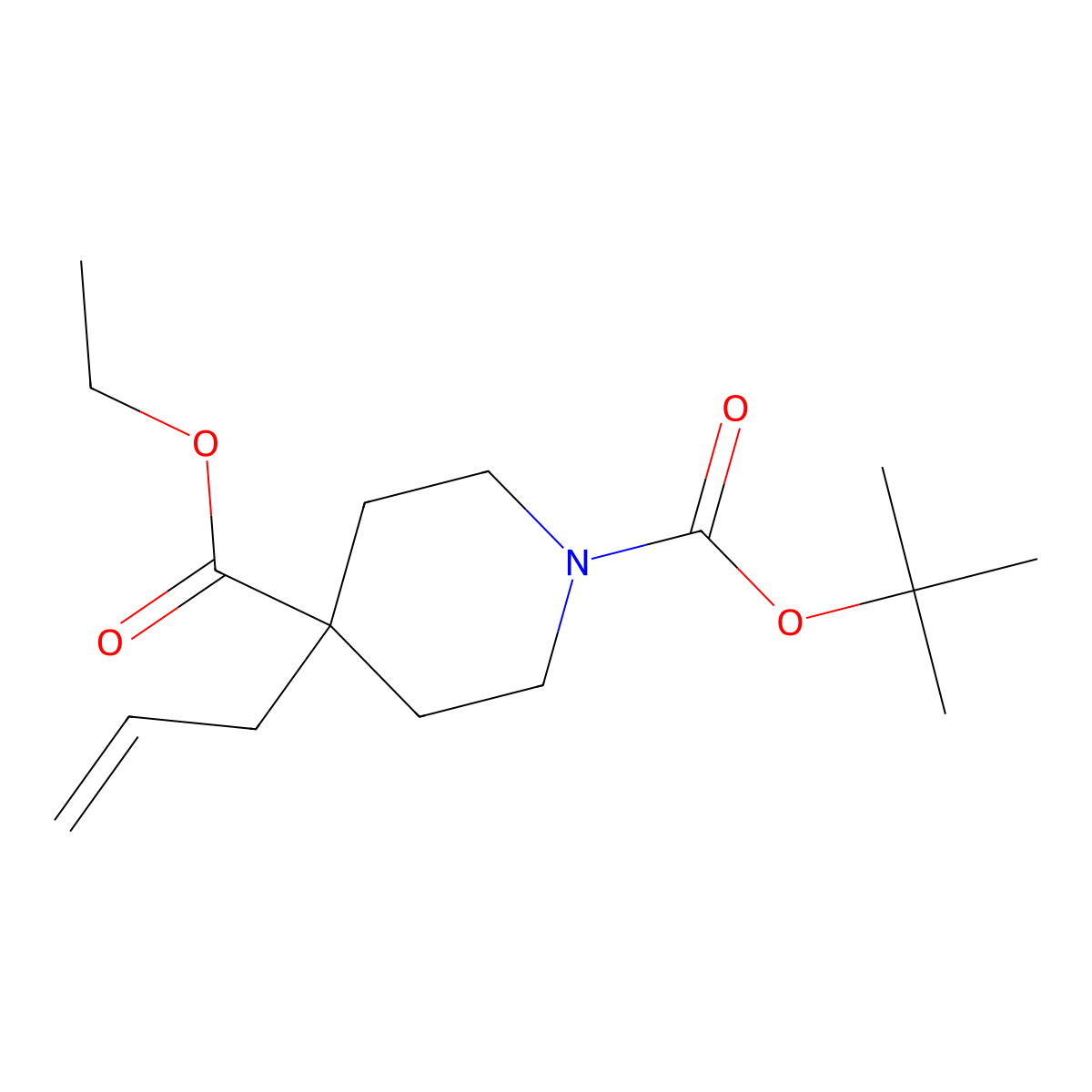 1-tert-Butyl 4-ethyl 4-(prop-2-en-1-yl)piperidine-1,4-dicarboxylate molecular structure, CAS 146603-99-8