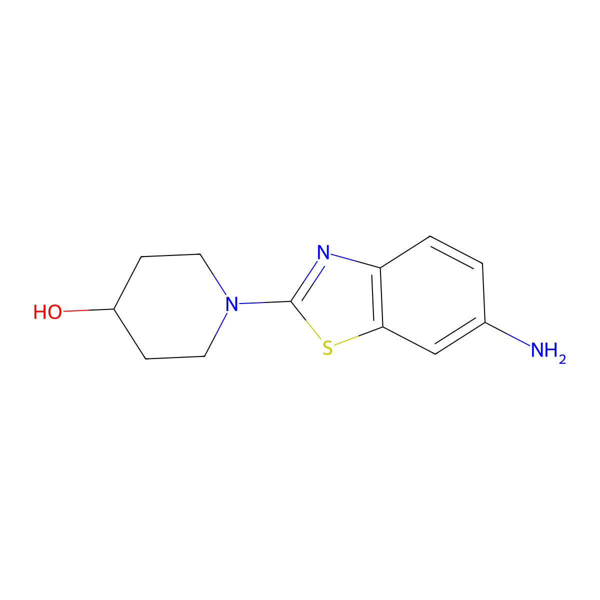 1-(6-Amino-1,3-benzothiazol-2-yl)piperidin-4-ol molecular structure, CAS 1466047-76-6