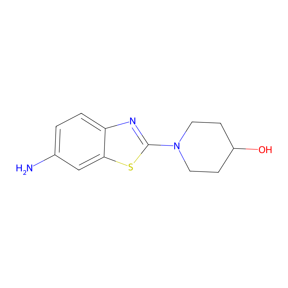 1-(6-Amino-1,3-benzothiazol-2-yl)piperidin-4-ol molecular structure, CAS 1466047-76-6