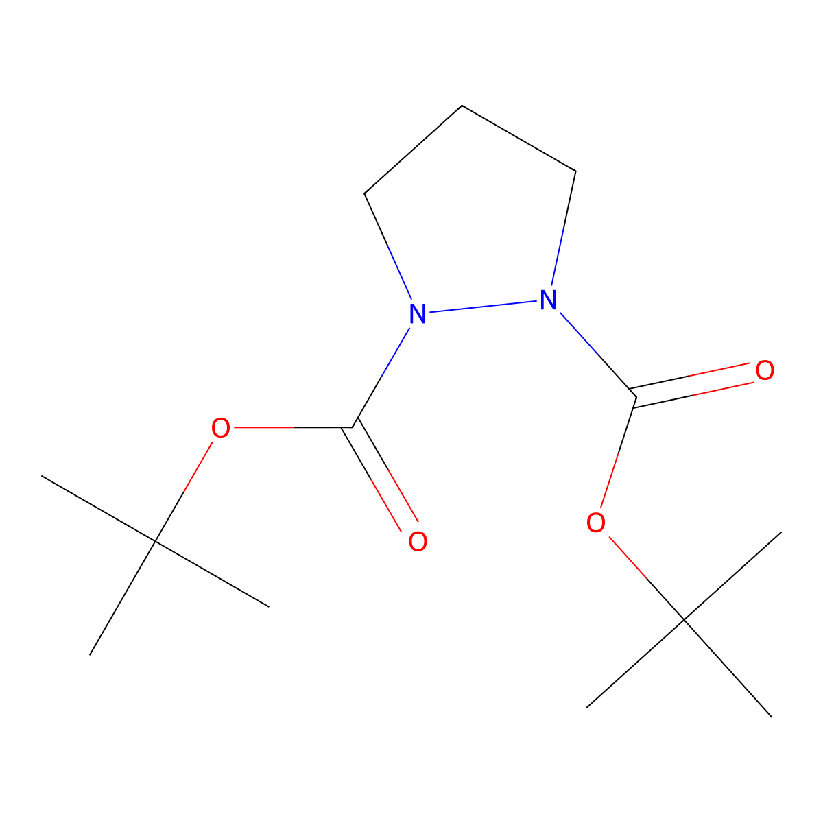 Di-tert-butyl pyrazolidine-1,2-dicarboxylate molecular structure, CAS 146605-64-3