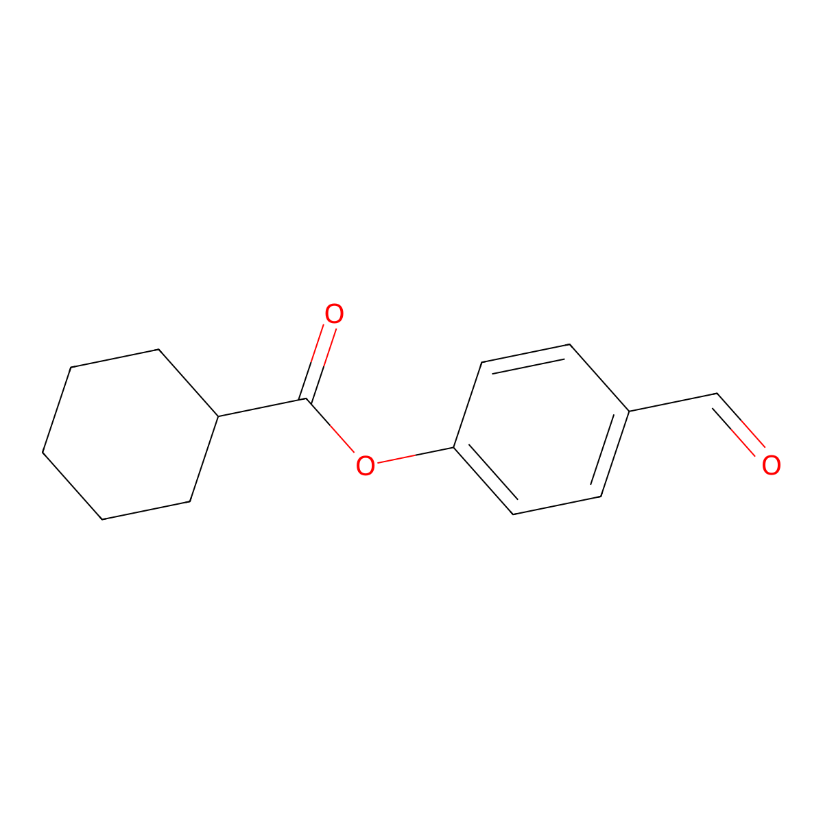 4-Formylphenyl cyclohexanecarboxylate molecular structure, CAS 146606-04-4