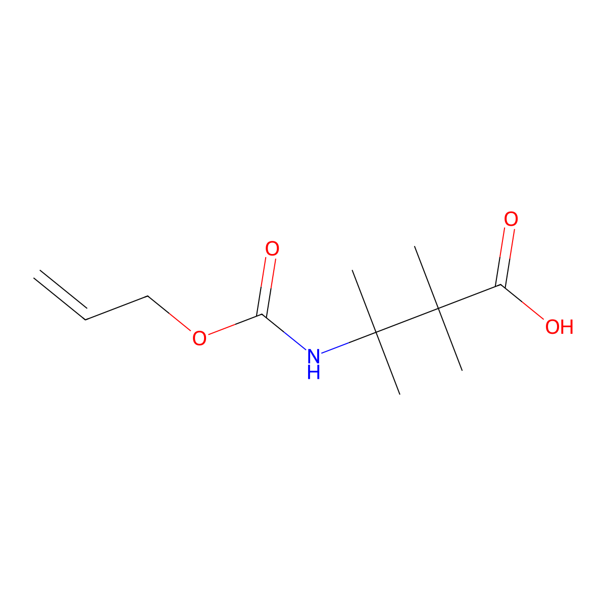 2,2,3-Trimethyl-3-{[(prop-2-en-1-yloxy)carbonyl]amino}butanoic acid molecular structure, CAS 1466060-52-5