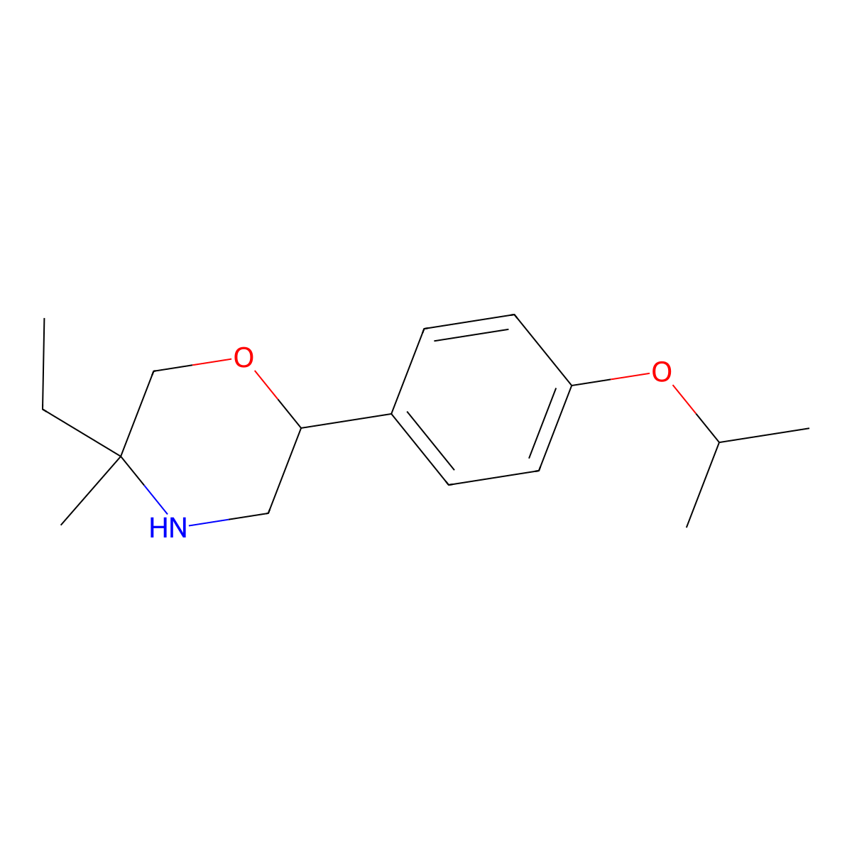 5-Ethyl-2-(4-isopropoxyphenyl)-5-methylmorpholine molecular structure, CAS 1466063-28-4