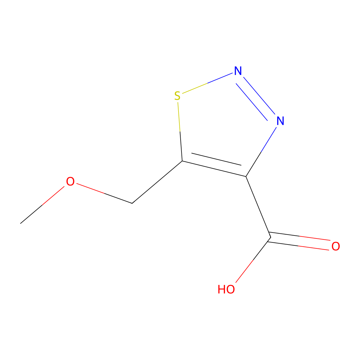 5-(Methoxymethyl)-1,2,3-thiadiazole-4-carboxylic acid molecular structure, CAS 1466089-23-5