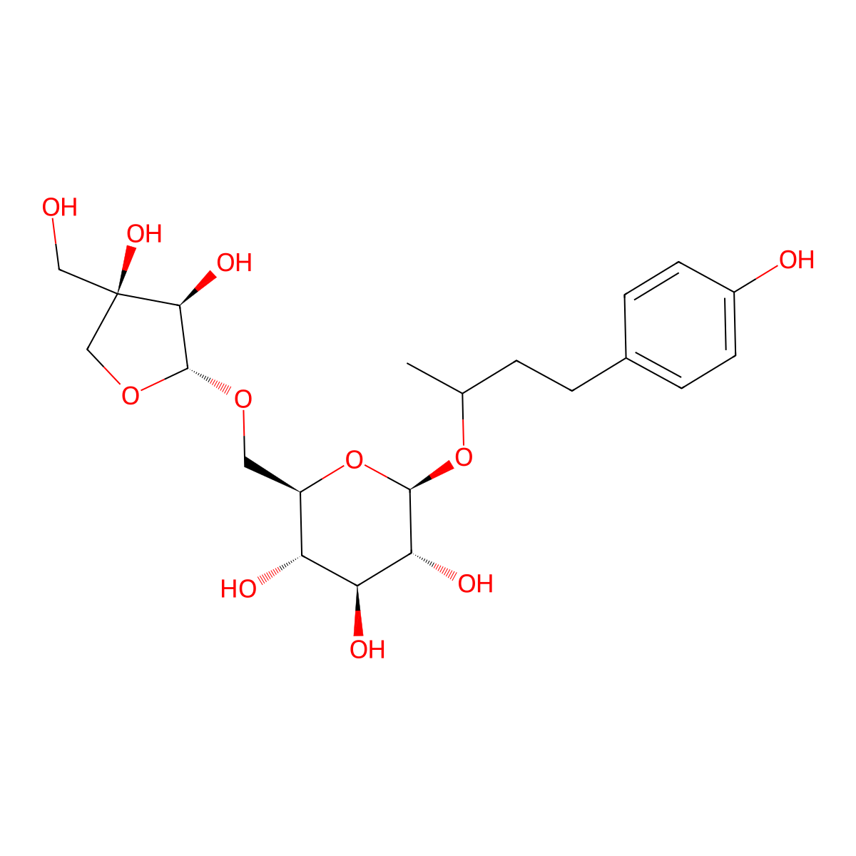 Apiosylrhododendrin molecular structure, CAS 146609-83-8