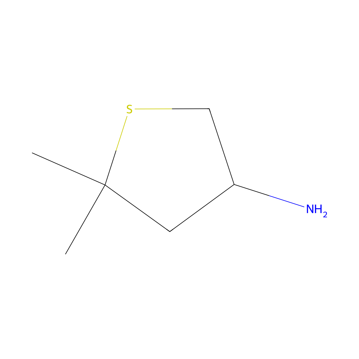 5,5-Dimethylthiolan-3-amine molecular structure, CAS 1466090-06-1