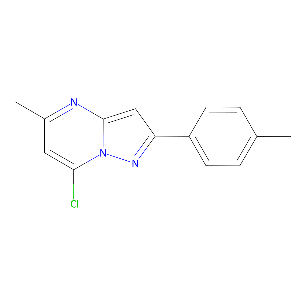 7-Chloro-5-methyl-2-(4-methylphenyl)pyrazolo[1,5-a]pyrimidine molecular structure, CAS 1466097-22-2
