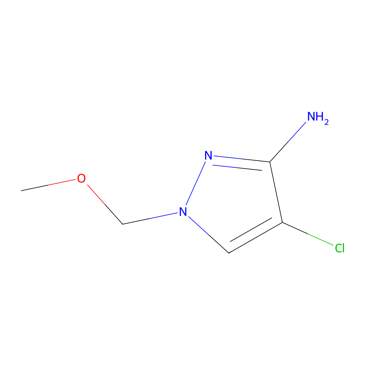 4-chloro-1-(methoxymethyl)-1H-pyrazol-3-amine molecular structure, CAS 1466103-35-4