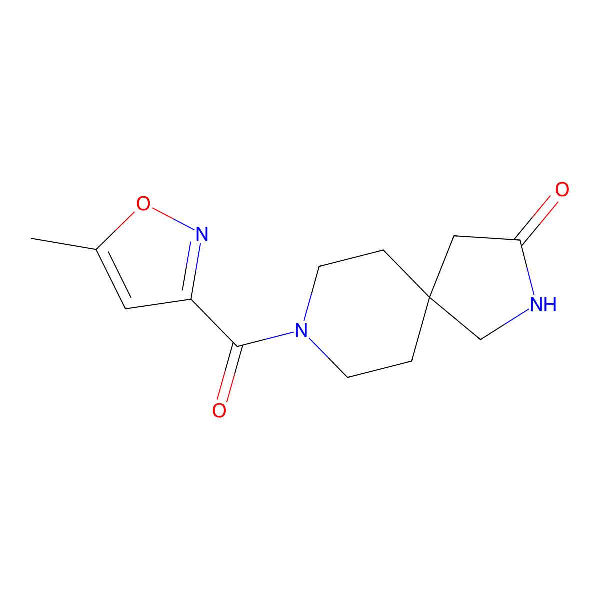 8-(5-Methylisoxazole-3-carbonyl)-2,8-diazaspiro[4.5]decan-3-one molecular structure, CAS 1466116-79-9