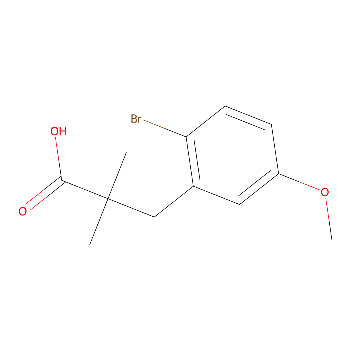 3-(2-Bromo-5-methoxyphenyl)-2,2-dimethylpropanoic acid molecular structure, CAS 1466138-38-4