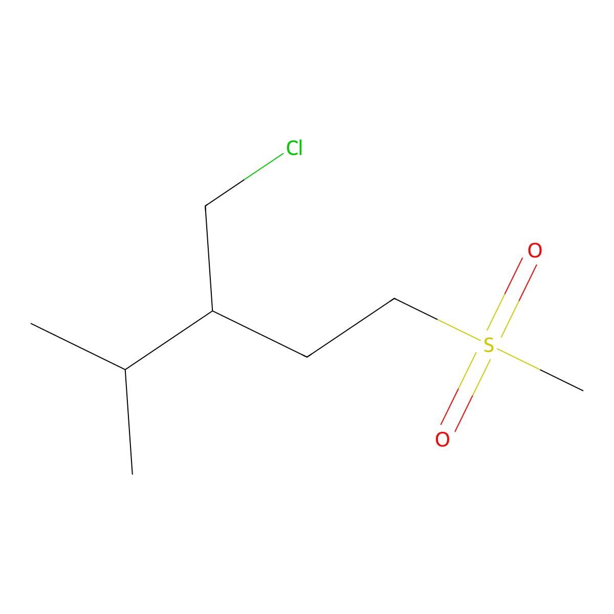 3-(Chloromethyl)-1-methanesulfonyl-4-methylpentane molecular structure, CAS 1466149-91-6