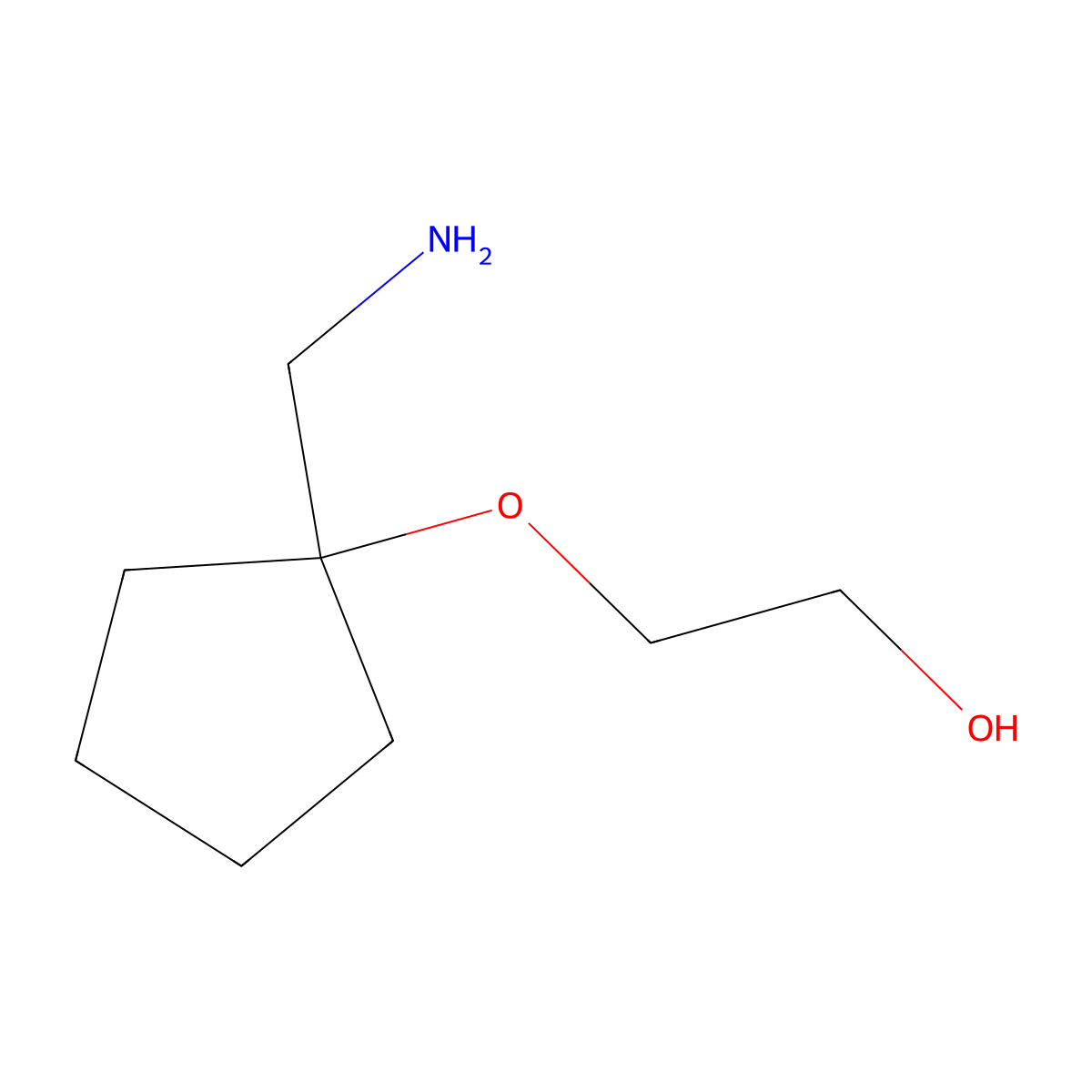 2-{[1-(Aminomethyl)cyclopentyl]oxy}ethan-1-ol molecular structure, CAS 1466152-09-9