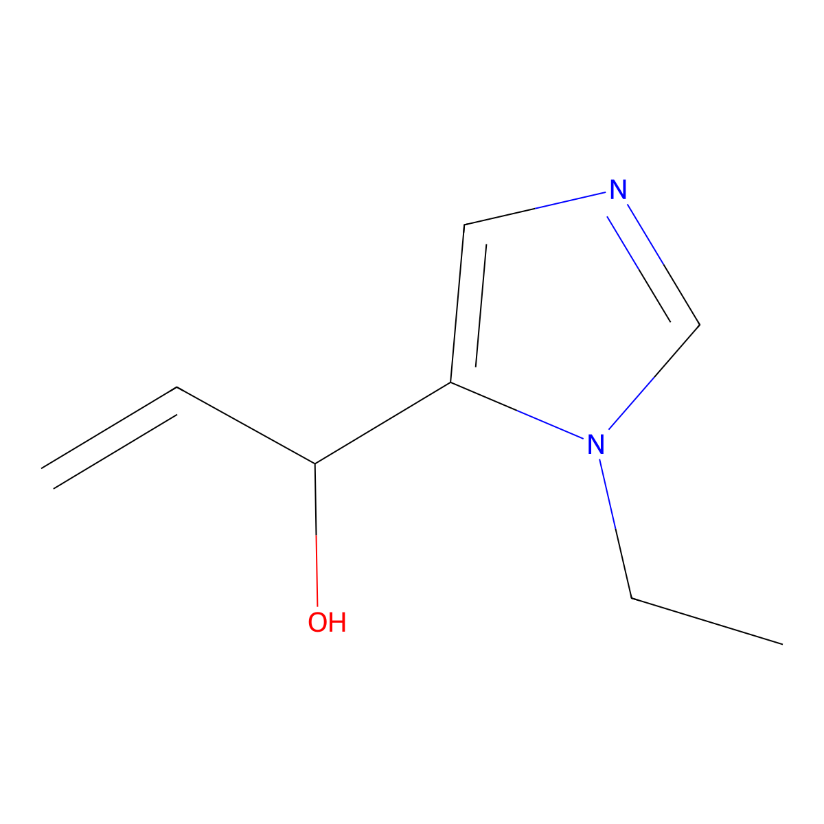 1-(1-ethyl-1H-imidazol-5-yl)prop-2-en-1-ol molecular structure, CAS 1466167-58-7