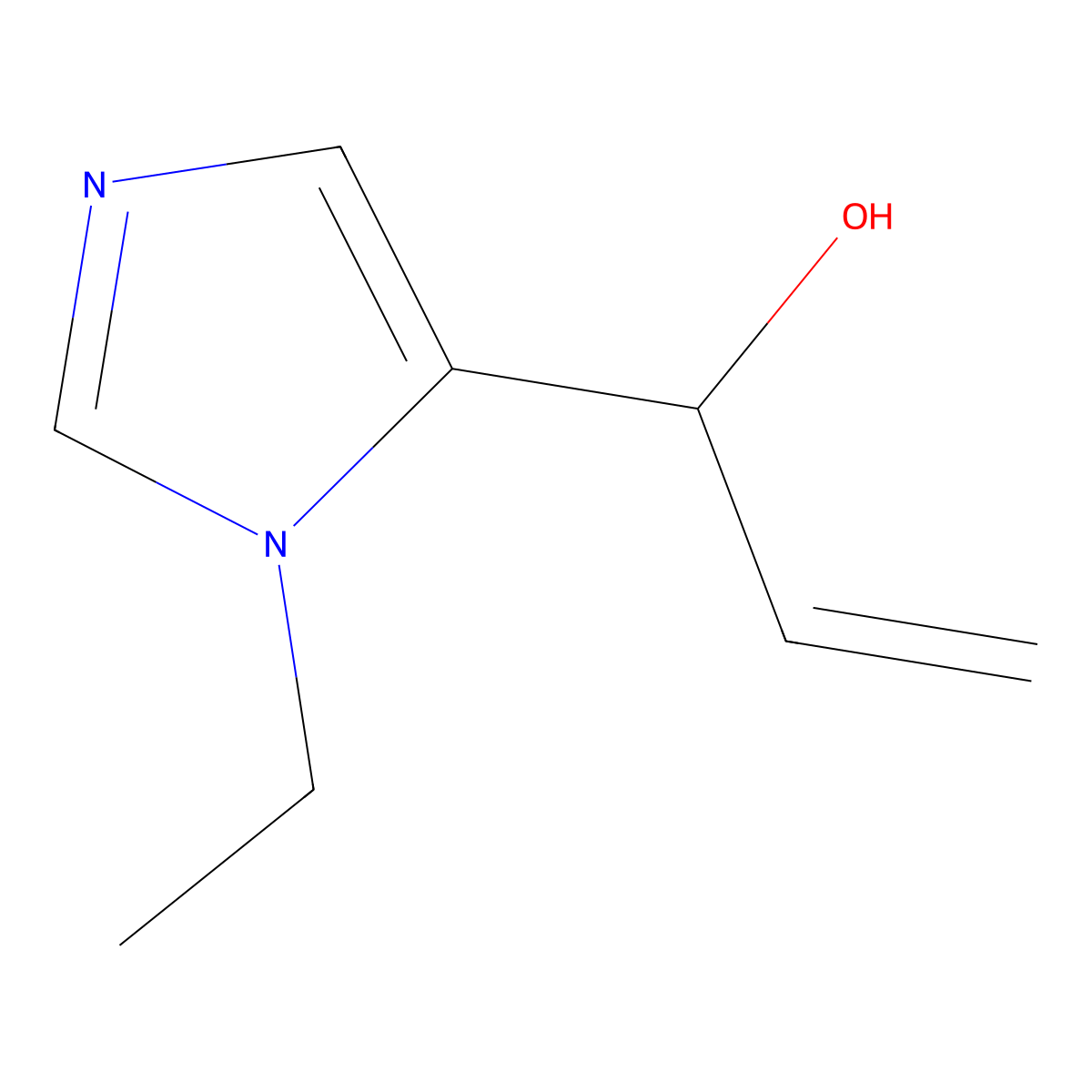 1-(1-ethyl-1H-imidazol-5-yl)prop-2-en-1-ol molecular structure, CAS 1466167-58-7
