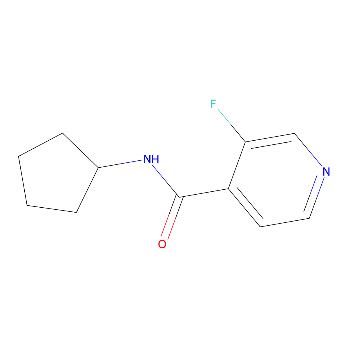 N-cyclopentyl-3-fluoroisonicotinamide molecular structure, CAS 1466172-11-1