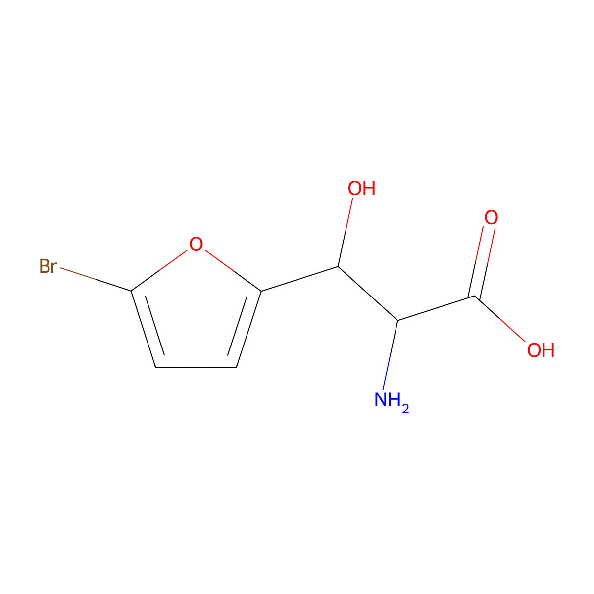2-Amino-3-(5-bromofuran-2-yl)-3-hydroxypropanoic acid molecular structure, CAS 1466175-81-4