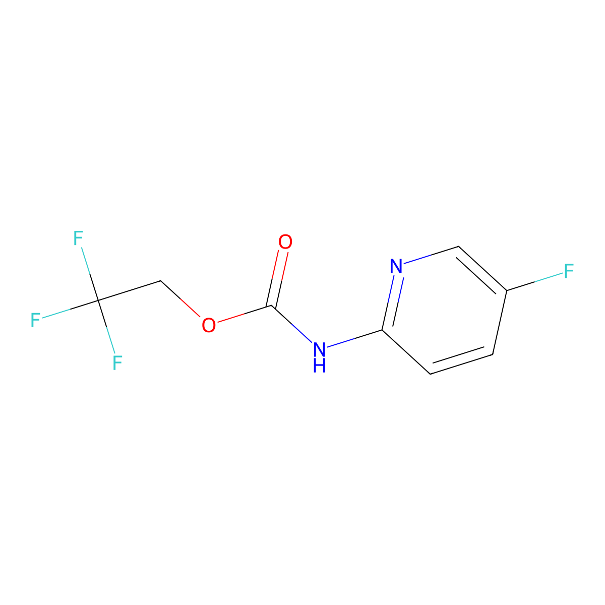 2,2,2-trifluoroethyl N-(5-fluoropyridin-2-yl)carbamate molecular structure, CAS 1466187-92-7