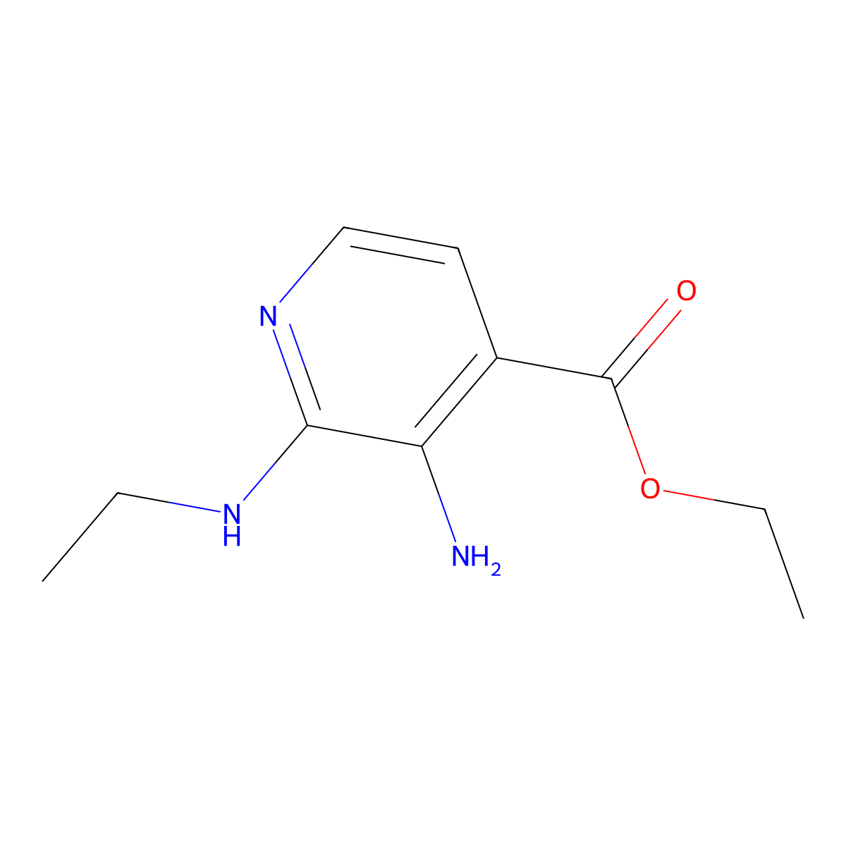 Ethyl 3-amino-2-(ethylamino)isonicotinate molecular structure, CAS 1466190-22-6