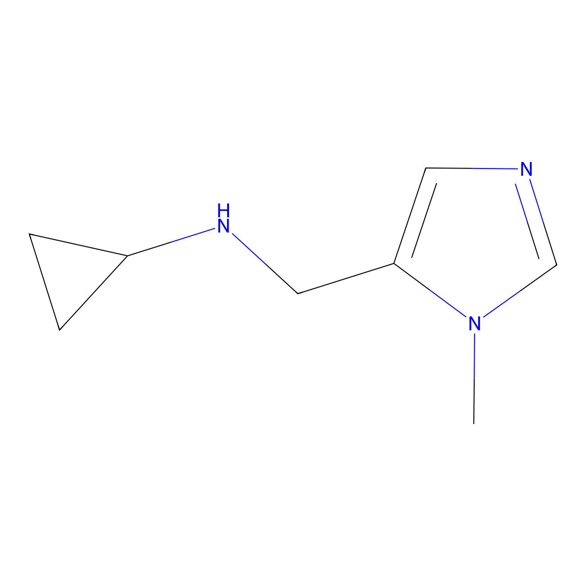 N-((1-methyl-1H-imidazol-5-yl)methyl)cyclopropanamine molecular structure, CAS 1466199-32-5