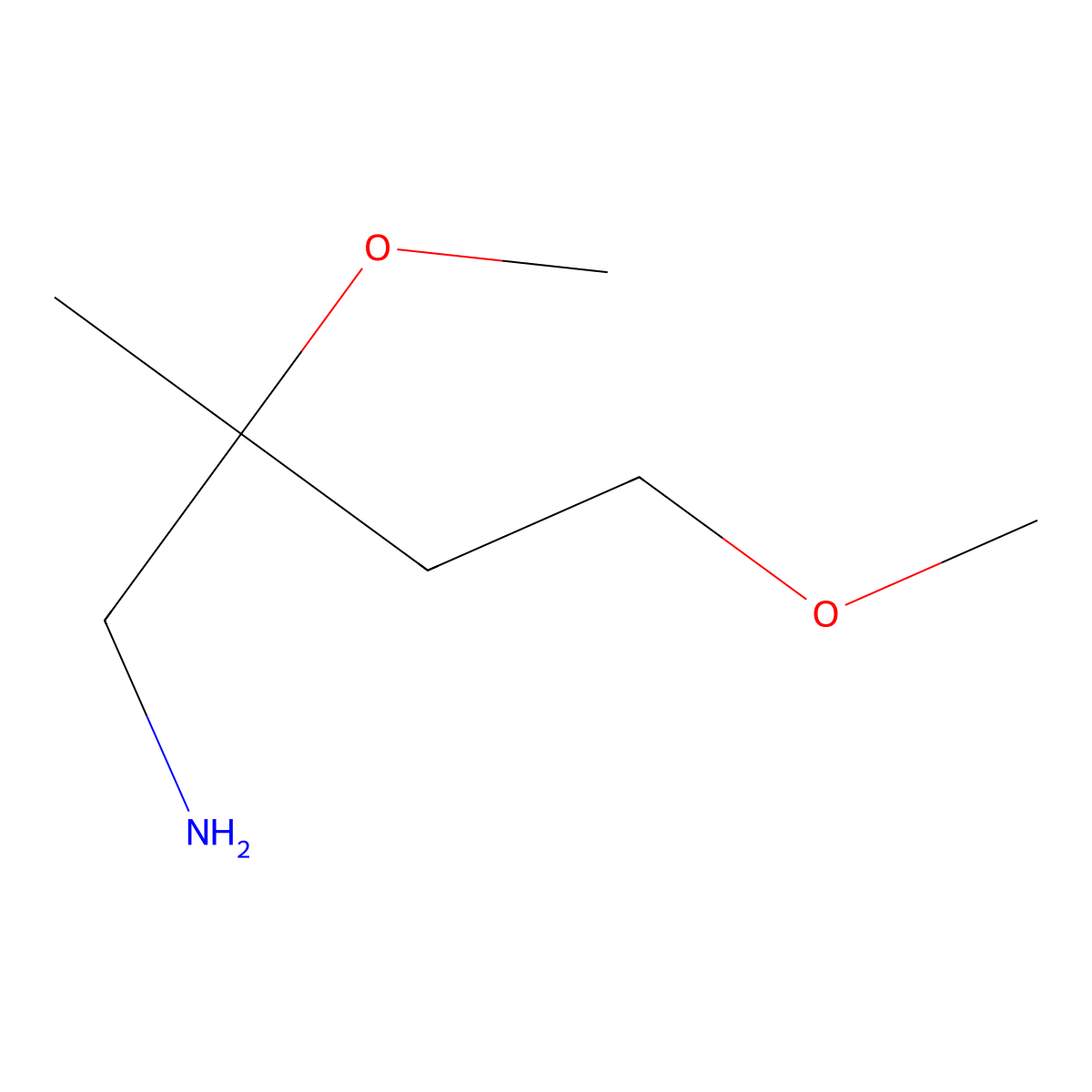 2,4-Dimethoxy-2-methylbutan-1-amine molecular structure, CAS 1466206-77-8