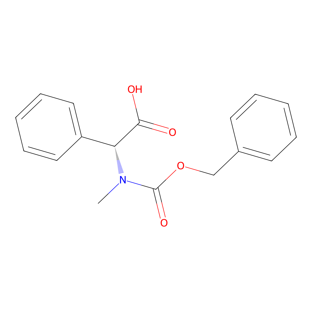 N-Cbz-(R)-a-(methylamino)-benzeneacetic acid molecular structure, CAS 146621-89-8