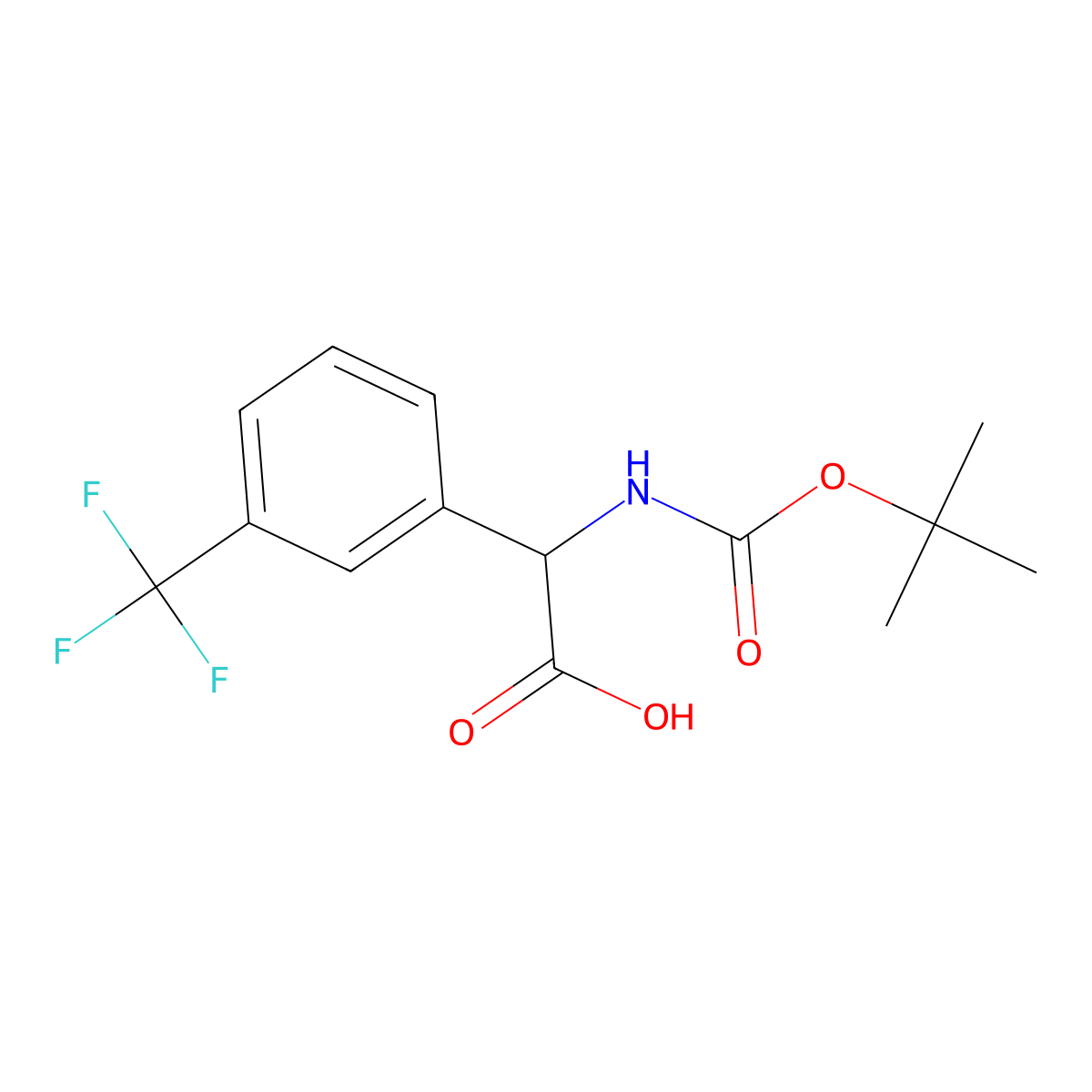 2-{[(Tert-butoxy)carbonyl]amino}-2-[3-(trifluoromethyl)phenyl]acetic acid molecular structure, CAS 146621-92-3