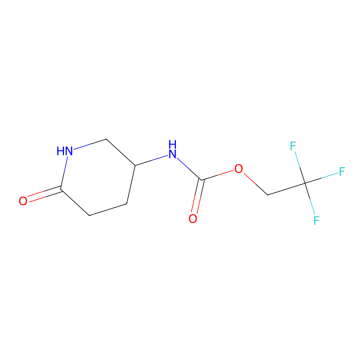 2,2,2-trifluoroethylN-(6-oxopiperidin-3-yl)carbamate molecular structure, CAS 1466219-79-3
