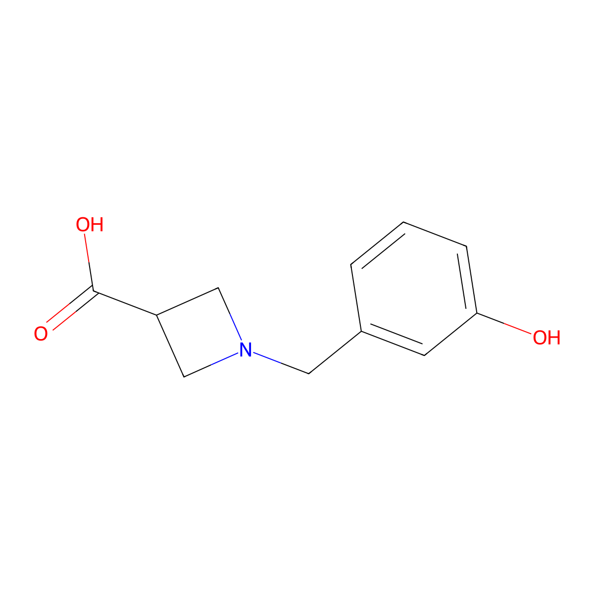 1-[(3-Hydroxyphenyl)methyl]azetidine-3-carboxylic acid molecular structure, CAS 1466220-73-4