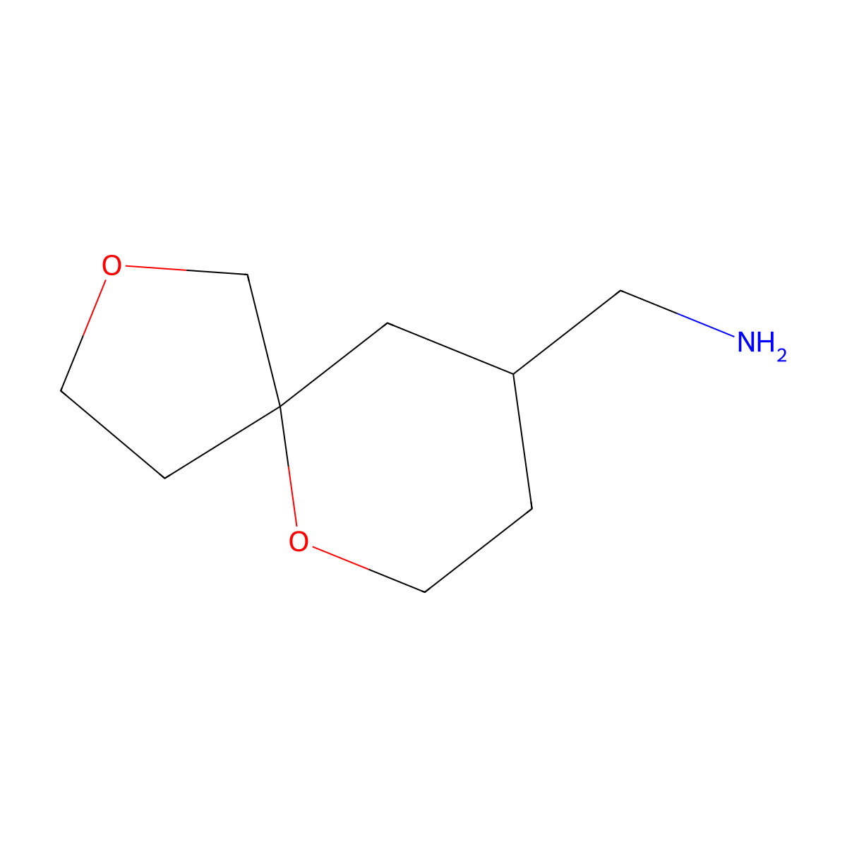 2,6-Dioxaspiro[4.5]decan-9-ylmethanamine molecular structure, CAS 1466239-93-9
