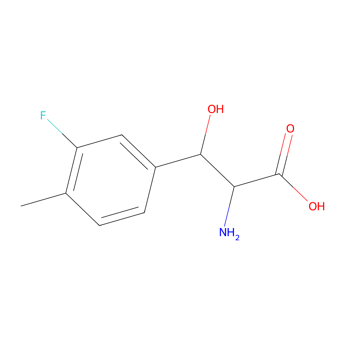 2-Amino-3-(3-fluoro-4-methylphenyl)-3-hydroxypropanoic acid molecular structure, CAS 1466246-45-6