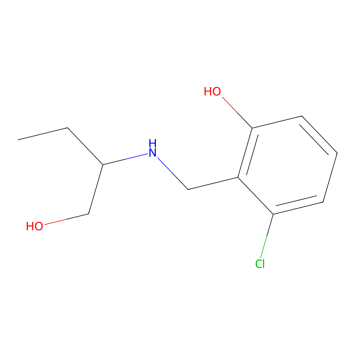 3-Chloro-2-{[(1-hydroxybutan-2-yl)amino]methyl}phenol molecular structure, CAS 1466258-74-1