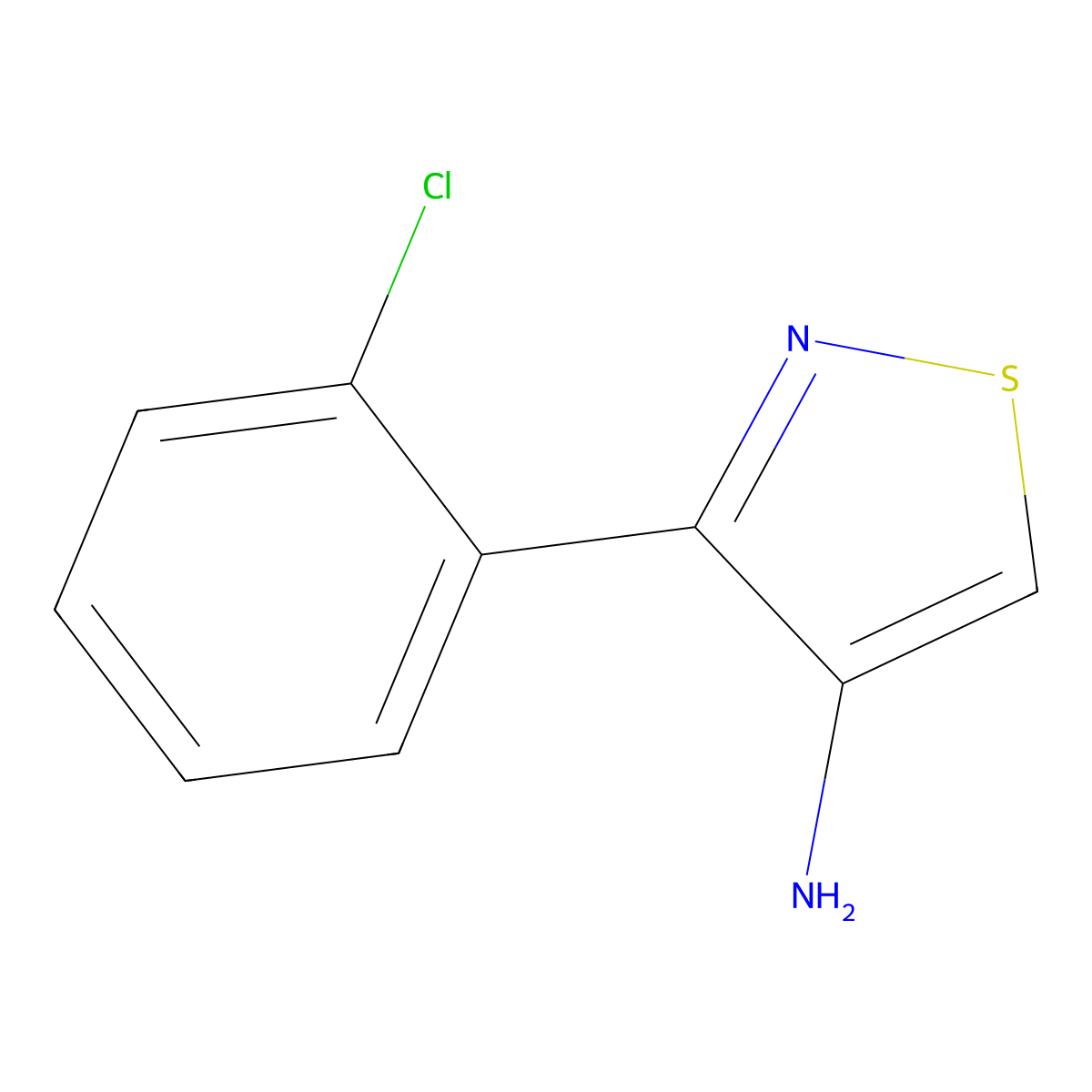 3-(2-Chlorophenyl)-1,2-thiazol-4-amine molecular structure, CAS 1466272-33-2