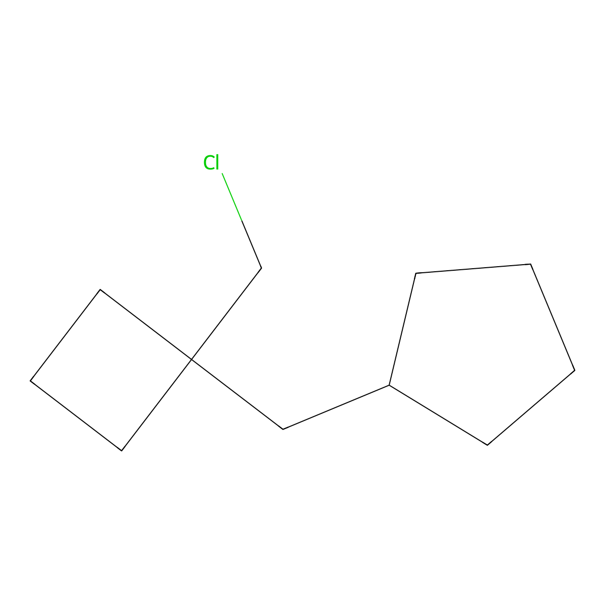 {[1-(Chloromethyl)cyclobutyl]methyl}cyclopentane molecular structure, CAS 1466272-40-1