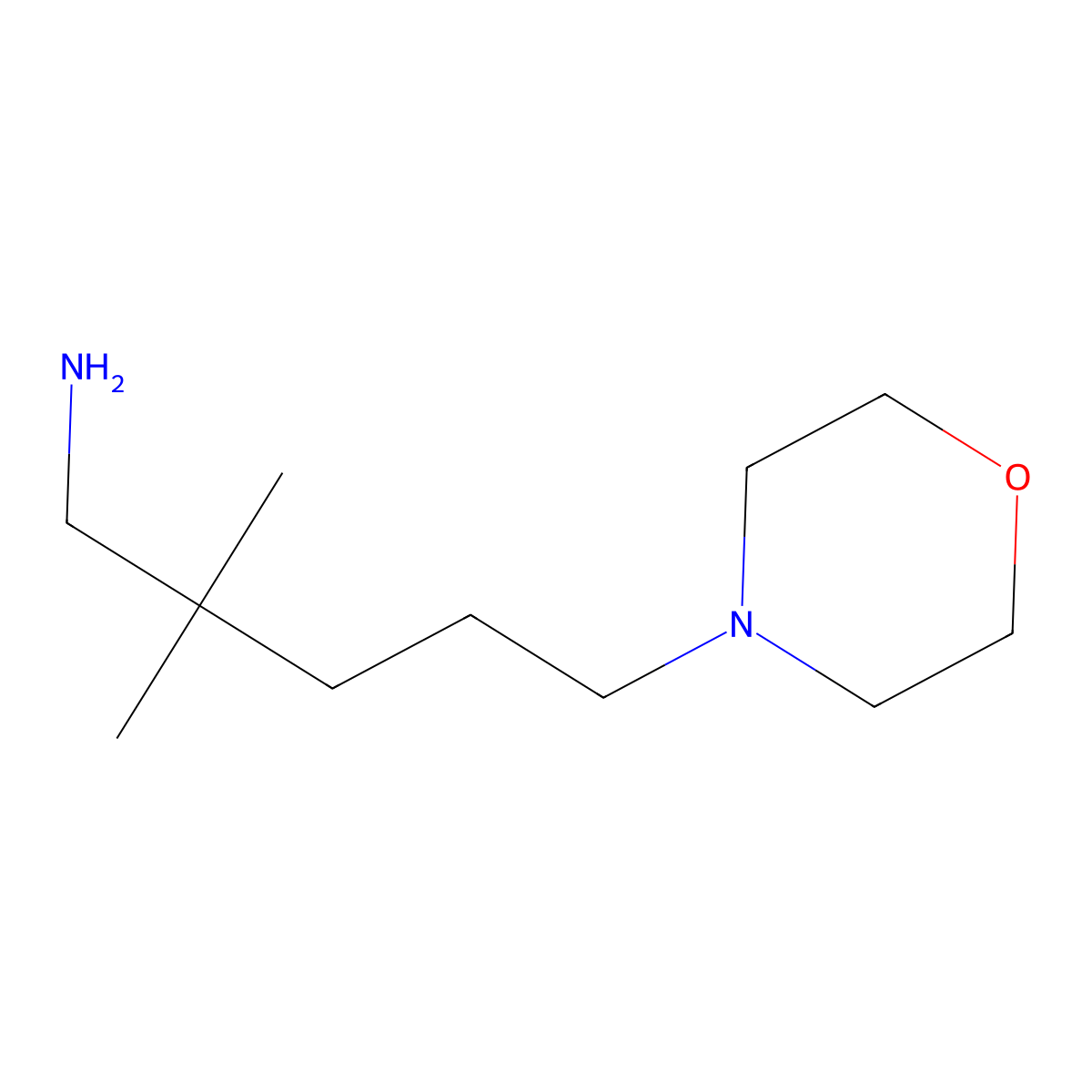 2,2-Dimethyl-5-morpholinopentan-1-amine molecular structure, CAS 1466274-26-9