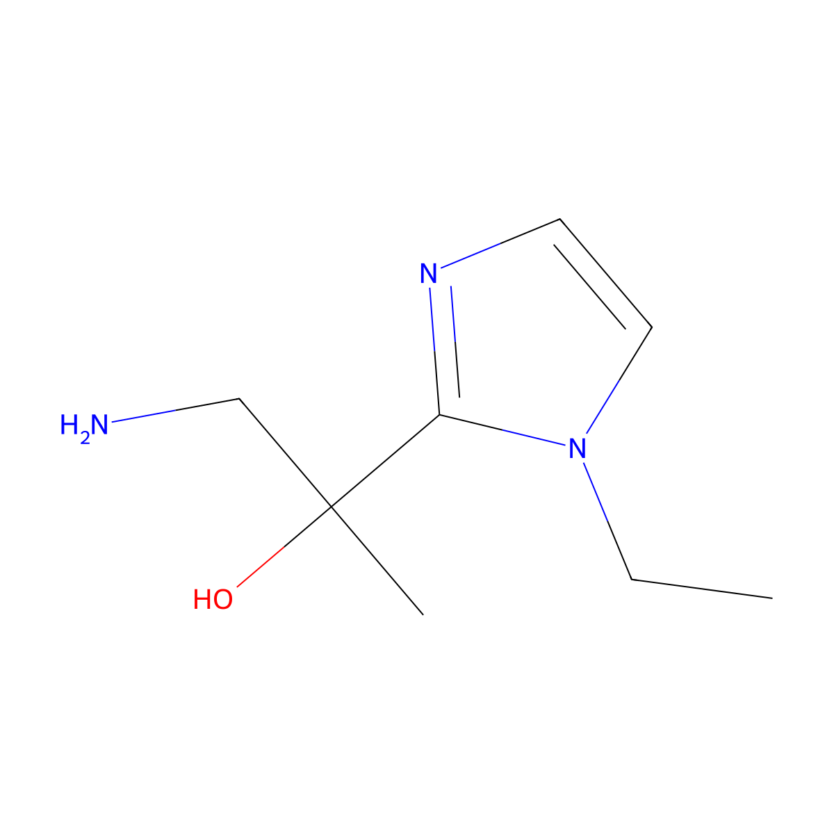 1-amino-2-(1-ethyl-1H-imidazol-2-yl)propan-2-ol molecular structure, CAS 1466274-31-6