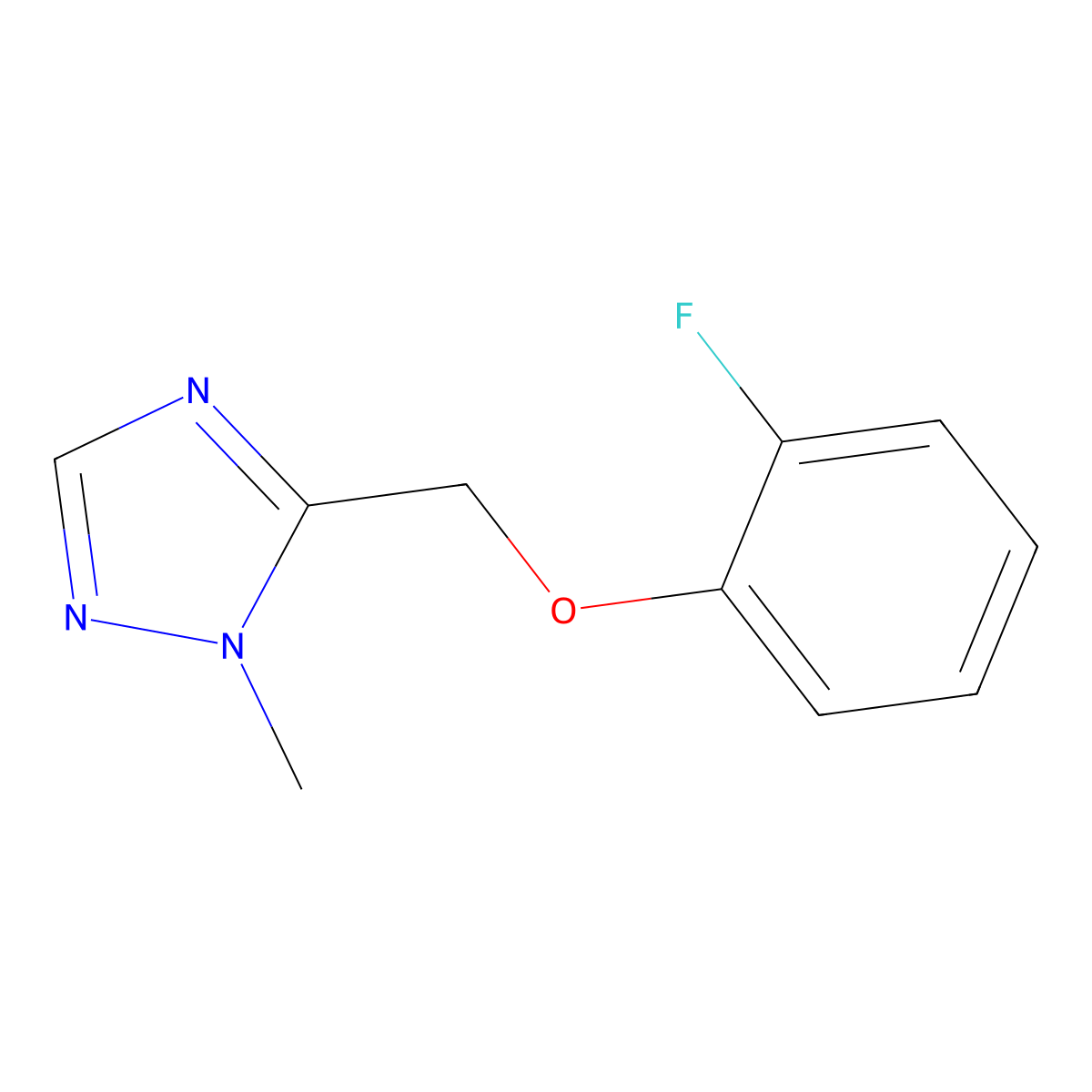 5-[(2-fluorophenoxy)methyl]-1-methyl-1H-1,2,4-triazole molecular structure, CAS 1466275-93-3