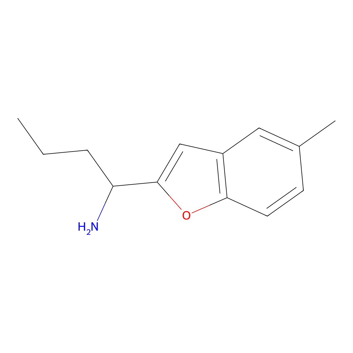 1-(5-Methylbenzofuran-2-yl)butan-1-amine molecular structure, CAS 1466279-00-4