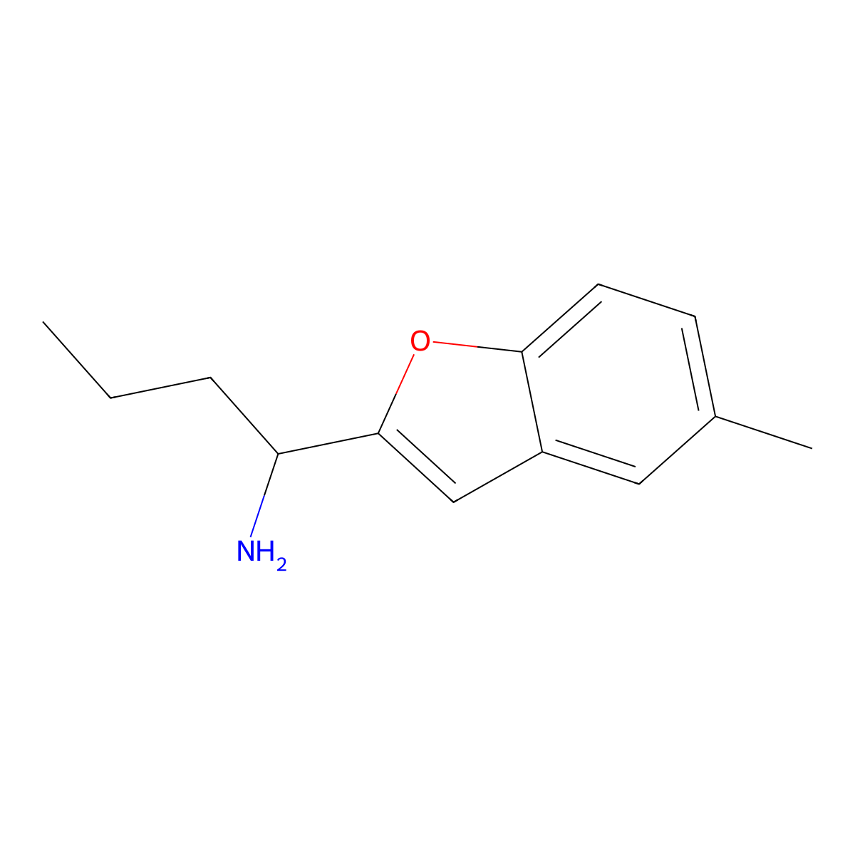 1-(5-Methylbenzofuran-2-yl)butan-1-amine molecular structure, CAS 1466279-00-4