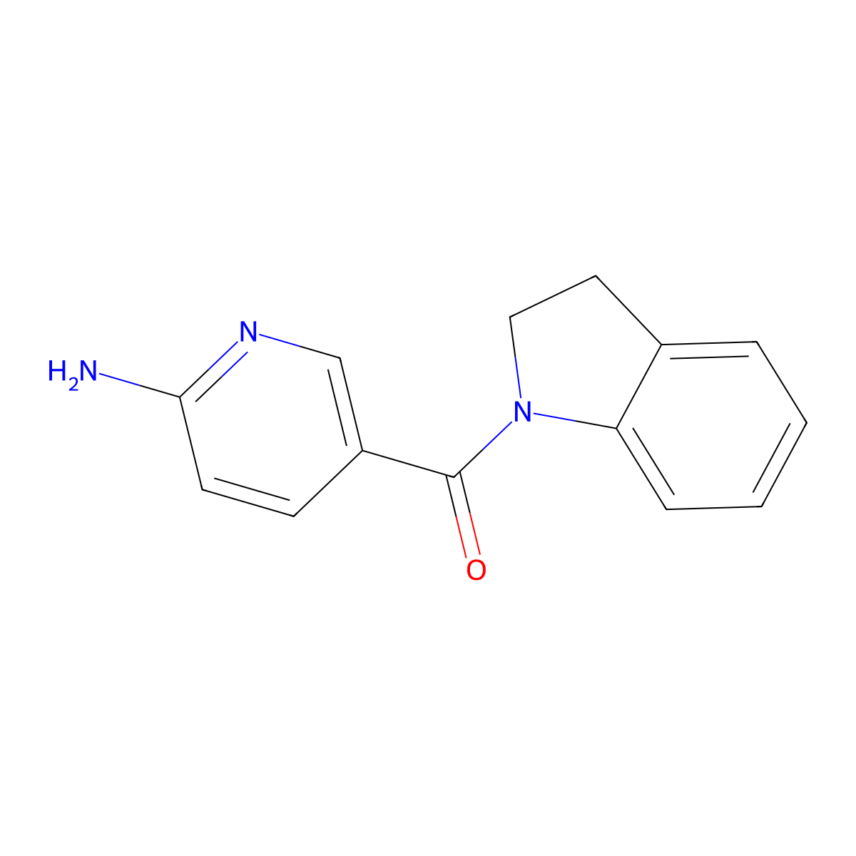 5-(2,3-dihydro-1H-indole-1-carbonyl)pyridin-2-amine molecular structure, CAS 1466285-94-8
