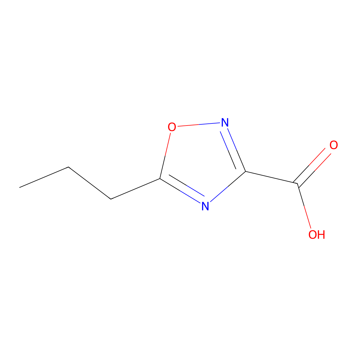 5-Propyl-1,2,4-oxadiazole-3-carboxylic acid molecular structure, CAS 1466291-35-9